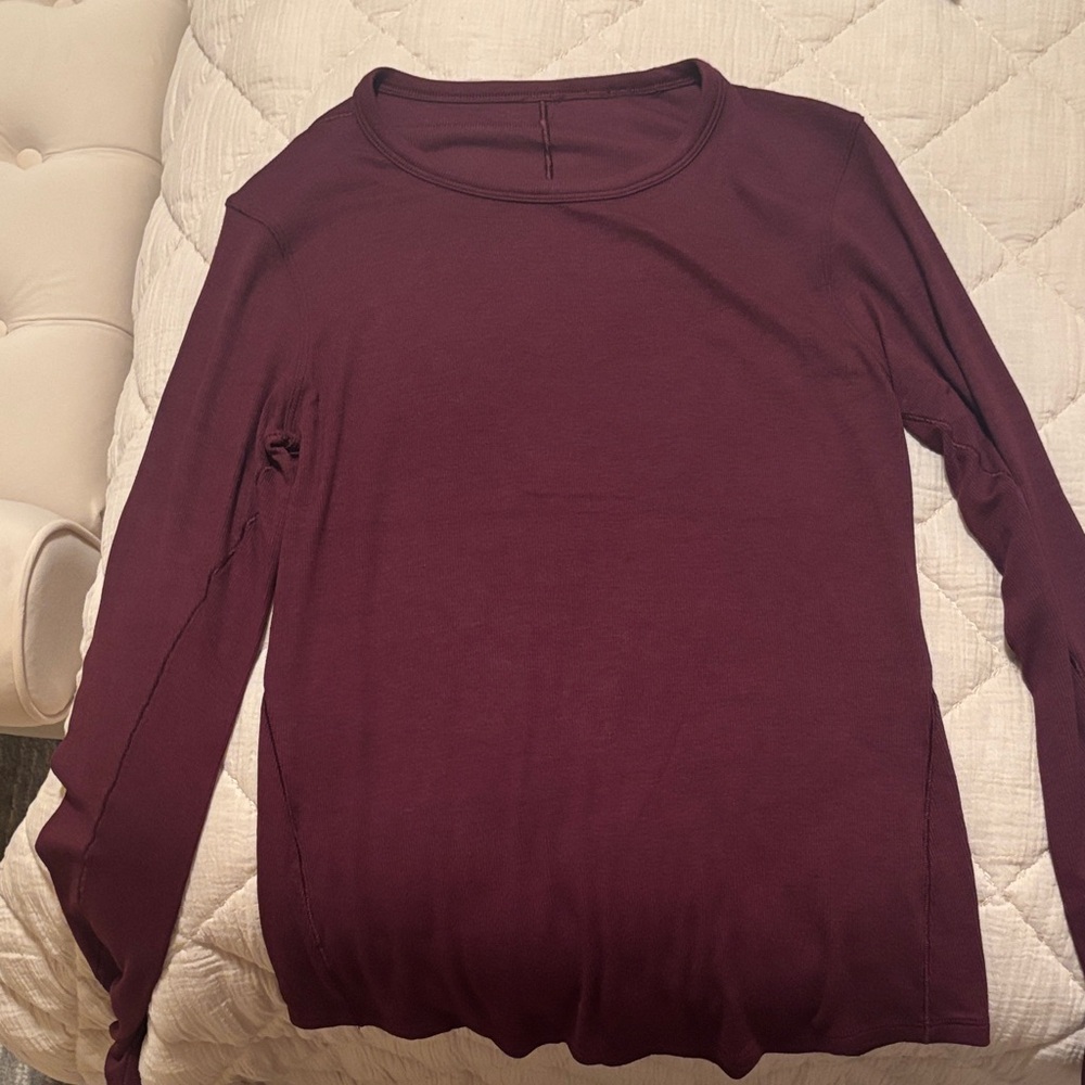Lululemon Burgundy Hold Tight Long Sleeve size 10